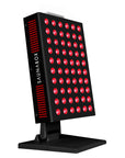 Black LED light device with red lights on a white background