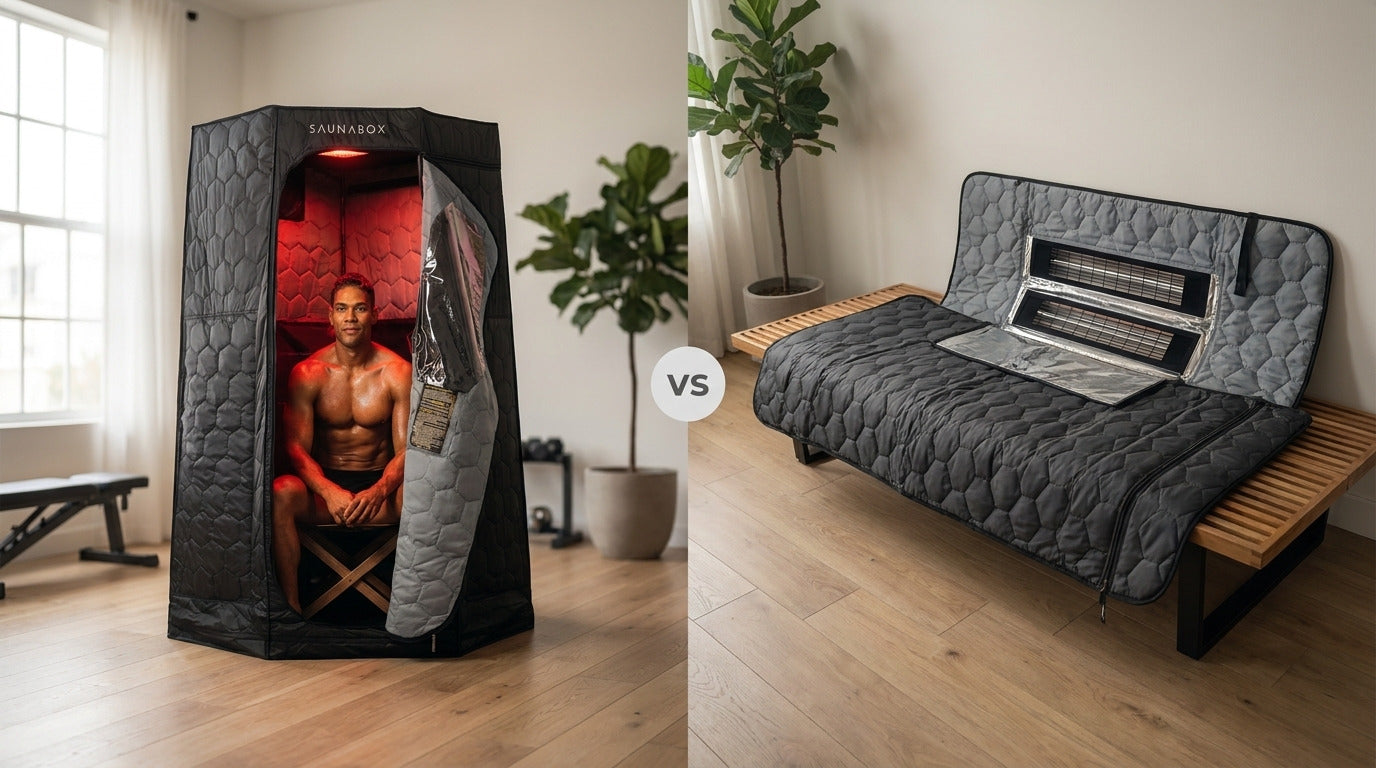 SaunaBox Pulse PRO vs HigherDOSE Infrared Sauna Blanket (2026): Portable Infrared Compared