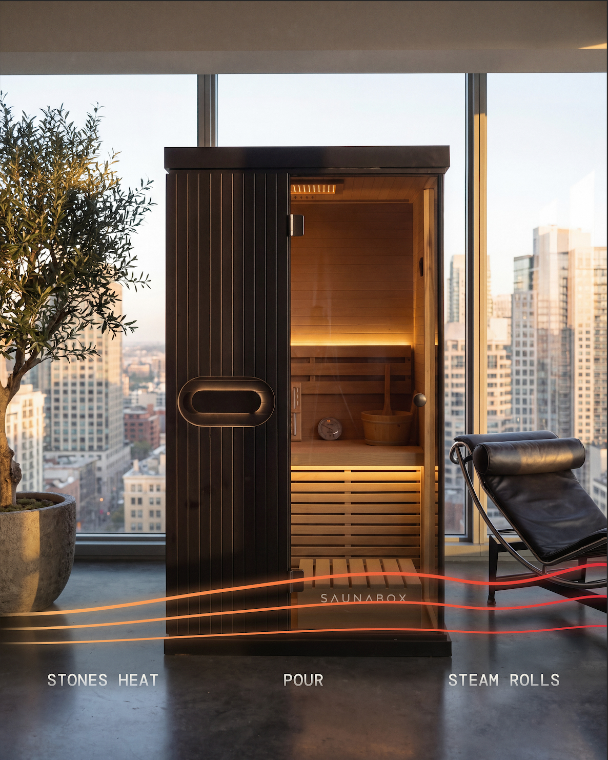 SaunaBox® Forge Indoor 1-Person: Traditional Finnish Sauna