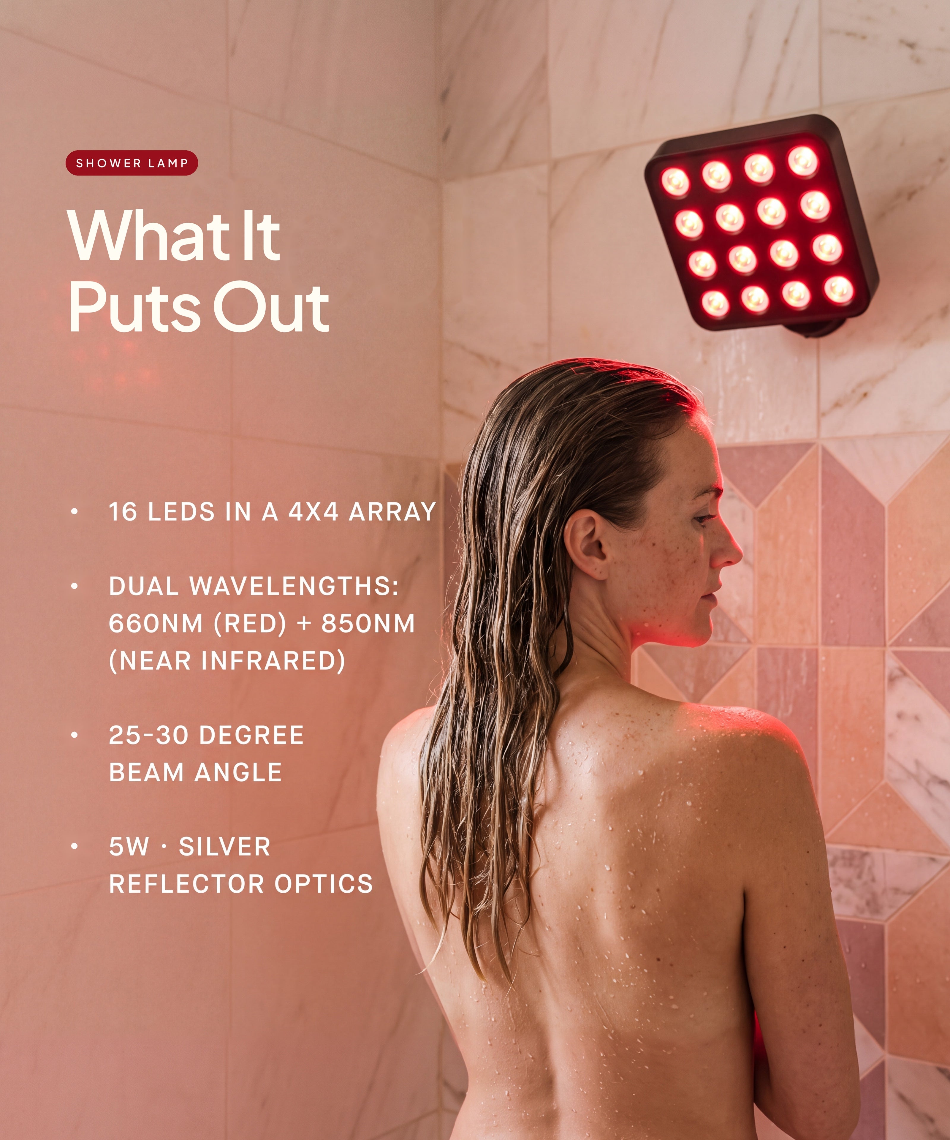 Red Light Therapy Shower Panel - What It Puts Out